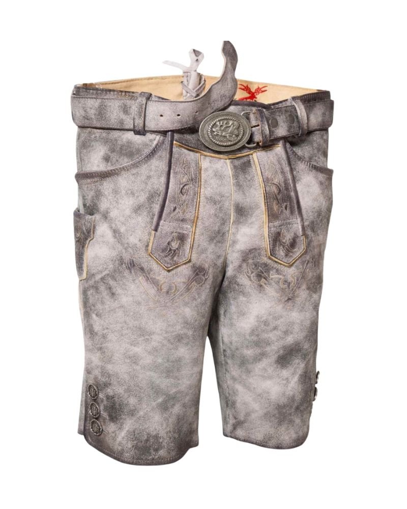 Florian – Frosted Gray Traditional Short Lederhosen
