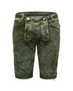 Benedikt Washed Green Denim Lederhosen