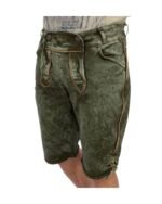 Benedikt Washed Green Denim Lederhosen - Image 4