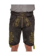 Augsburg Charcoal-Gold Embroidered Lederhosen - Image 5