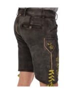 Augsburg Charcoal-Gold Embroidered Lederhosen - Image 2