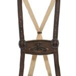 Genuine Brown Lederhosen Suspenders | Embroidered Bavarian Leather Design