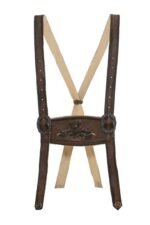 Genuine Brown Lederhosen Suspenders | Embroidered Bavarian Leather Design