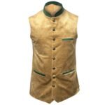 Golden Brown Leather Bavarian Waistcoat