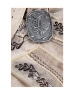 Inzell Ivory Stonewash Lederhosen with Charcoal Accents - Image 2