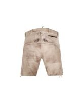 Inzell Ivory Stonewash Lederhosen with Charcoal Accents - Image 4