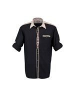 Bamberg Black Oktoberfest Shirt with Beige Collar & Embroidery - Image 2