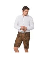 Hazelnut-Brown Embroidered Lederhosen