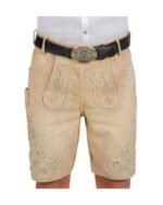 Mittenwald Cream Suede Lederhosen with Stag Embroidery - Image 2