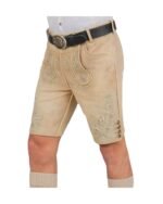 Mittenwald Cream Suede Lederhosen with Stag Embroidery - Image 4