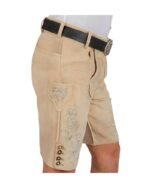 Mittenwald Cream Suede Lederhosen with Stag Embroidery - Image 3