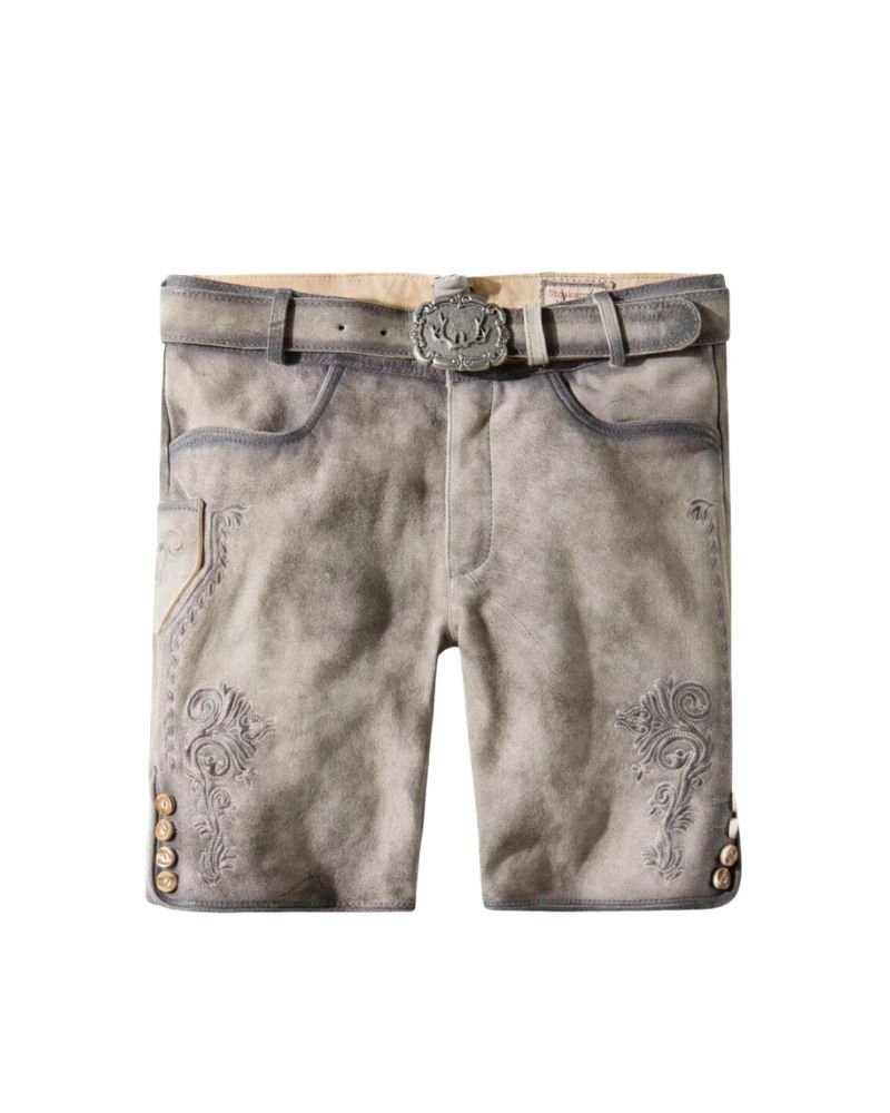 Stone Mist Embossed Bavarian Lederhosen