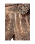 Tegernsee Ember Oak – Suede Lederhosen with Deep Brown Phoenix Embroidery - Image 2