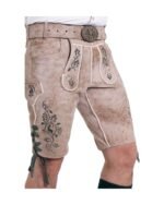 Buchenwald Mist Lederhosen – Light Beige Bavarian Suede Shorts - Image 4