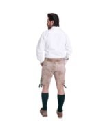 Buchenwald Mist Lederhosen – Light Beige Bavarian Suede Shorts - Image 6