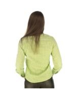 Maria – Lime Green Gingham Women's Bavarian Shirt - Image 4