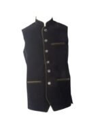 Klara – Deep Black Contrast-Trim Trachten Vest - Image 2