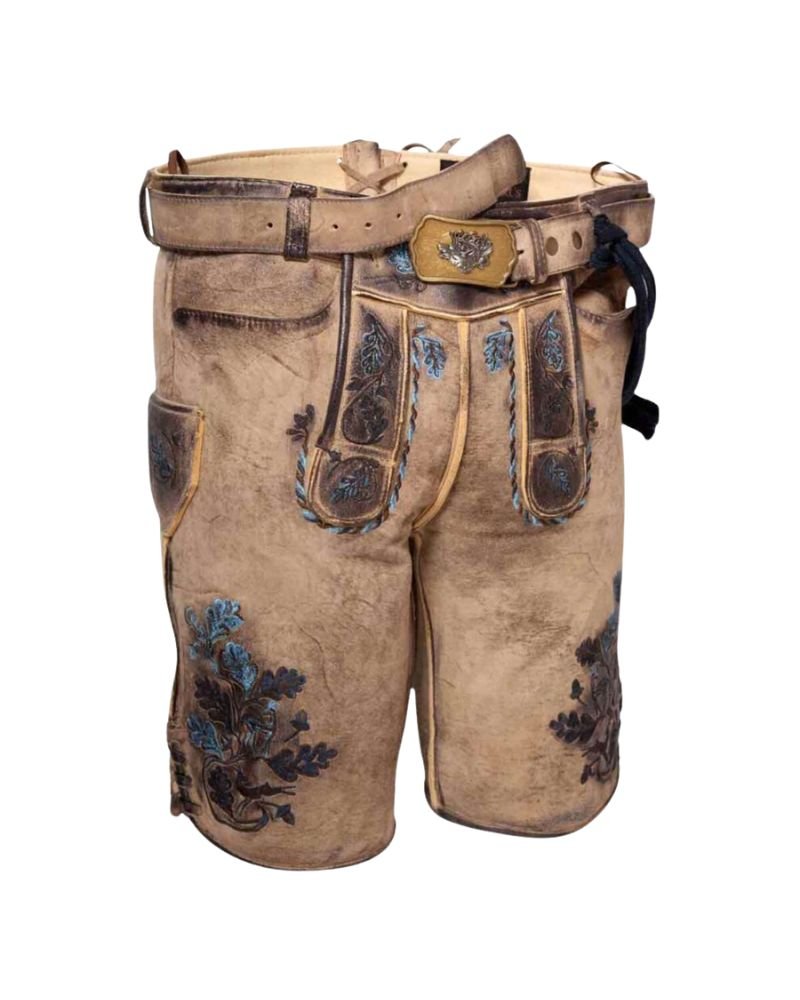 Mittenwald Sand Brown Lederhosen – Traditional Goat Suede Mittenwald Sand Brown Lederhosen – Traditional Goat Suede