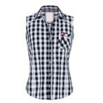Black Gingham Sleeveless Oktoberfest Shirt