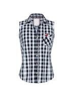Black Gingham Sleeveless Oktoberfest Shirt