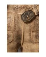 Oberstdorf Moorland Tan Lederhosen – Traditional Suede Shorts - Image 2