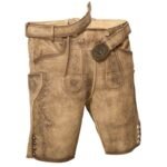 Oberstdorf Moorland Tan Lederhosen – Traditional Suede Short