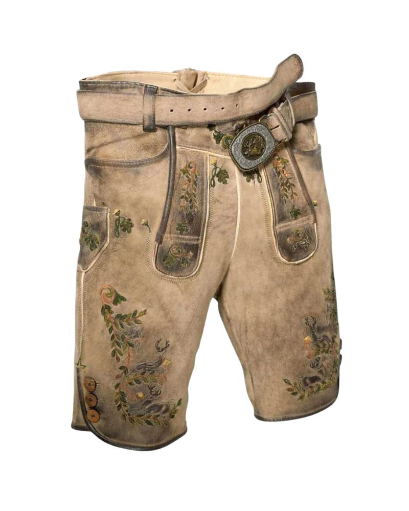 Oliver Lederhosen Edelweiss Fawn Lederhosen