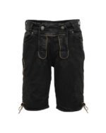 RALKO Black Traditional Jeans Lederhosen