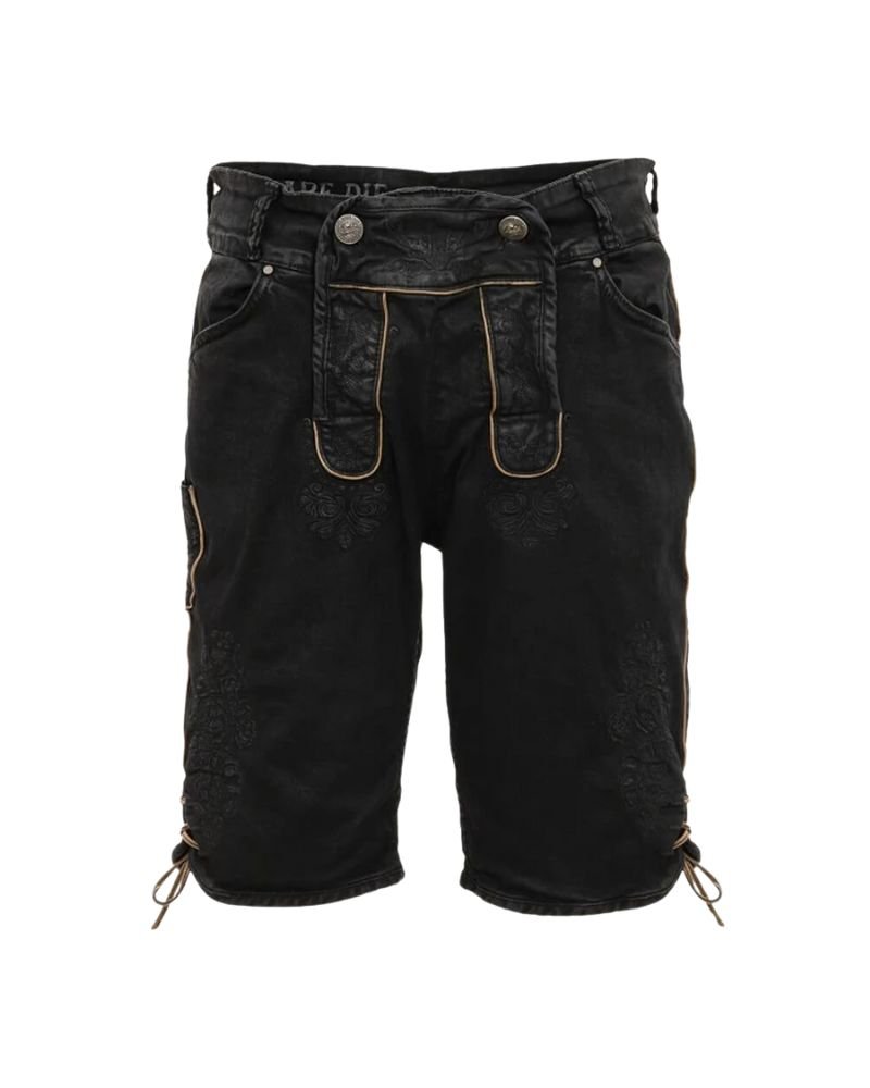 RALKO Black Traditional Jeans Lederhosen