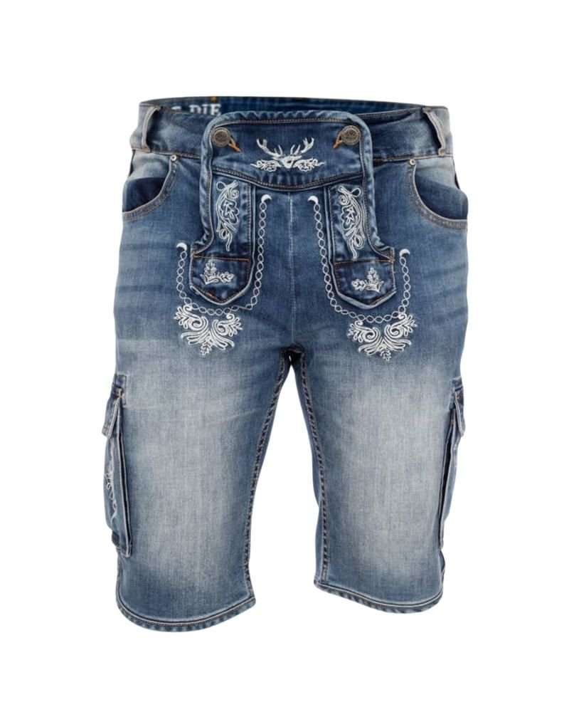 Benedikt Alpine Denim Blue Lederhosen