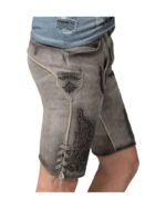 Regensburg Ironfog Gray Lederhosen with Castle Embroidery - Image 3