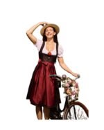 Wolfratshausen – Garnet Rose Dirndl with Heart Charm Bodice - Image 5