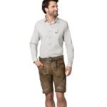 Regensburg Forest Brown Suede Lederhosen with Bavarian Embroidery