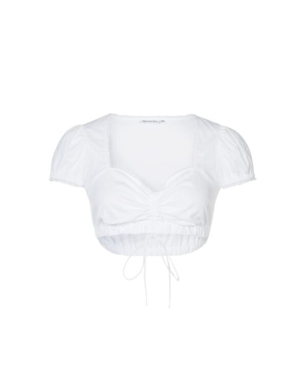 Short Sleeve Cotton Dirndl Blouse- Blouse Selma
