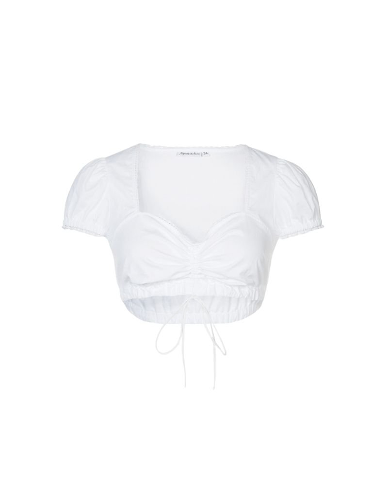 Short Sleeve Cotton Dirndl Blouse- Blouse Selma Short Sleeve Cotton Dirndl Blouse- Blouse Selma