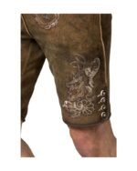 Regensburg Forest Brown Suede Lederhosen with Bavarian Embroidery - Image 3