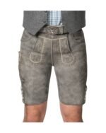 Augsburg Fog – Light Grey Traditional Lederhosen with Floral Embroidery - Image 2