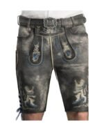 Tegernsee Forged Slate Lederhosen – Bavarian Goat Suede - Image 3