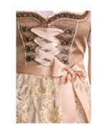 Mocha Dirndl with Blush Lace Apron & Satin Bow - Image 2