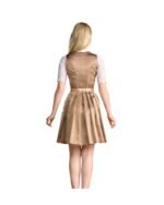 Mocha Dirndl with Blush Lace Apron & Satin Bow - Image 4