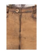 Veronika – Honey Brown Button-Front Leather Skirt in Goat Suede - Image 2
