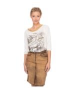 Veronika – Honey Brown Button-Front Leather Skirt in Goat Suede - Image 5
