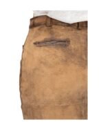Veronika – Honey Brown Button-Front Leather Skirt in Goat Suede - Image 4
