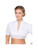 Hannelore – Pure White Button-Front Dirndl Blouse - Image 3
