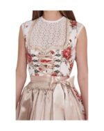 Füssen – Cream Petal Dirndl with Mocha Sheen Apron & Meadow Lace Bodice - Image 3
