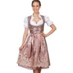 Bad Tölz – Blush Mauve & Champagne Floral Lace Dirndl