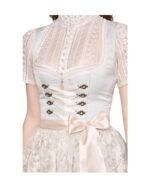 Berching – Glacier Blue Velvet Dirndl with Almond Lace Apron - Image 4