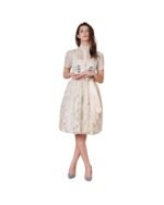 Berching – Glacier Blue Velvet Dirndl with Almond Lace Apron - Image 3
