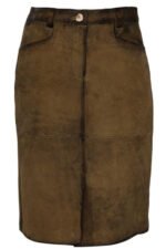 Rustic Oak Fade Women Lederhosen Skirt