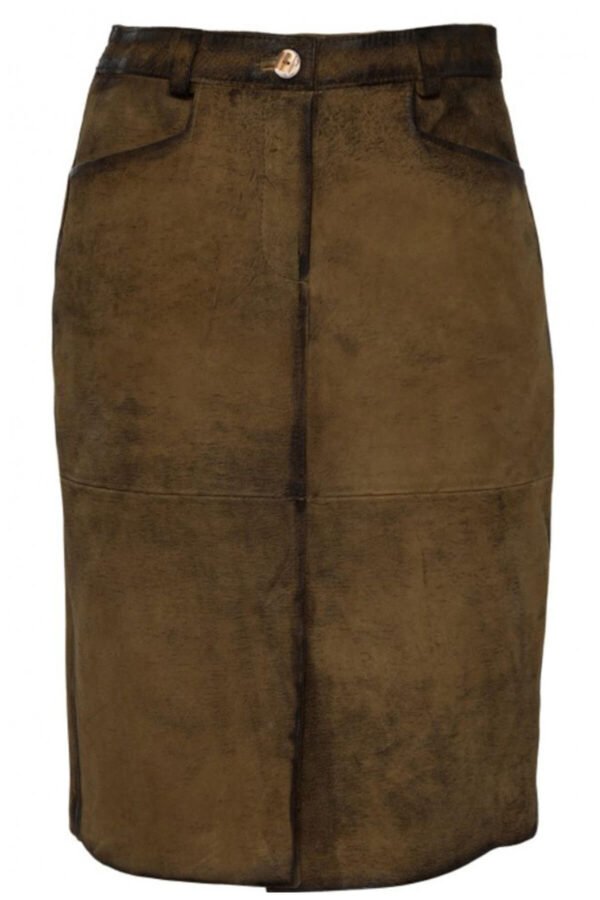 Rustic Oak Fade Women Lederhosen Skirt